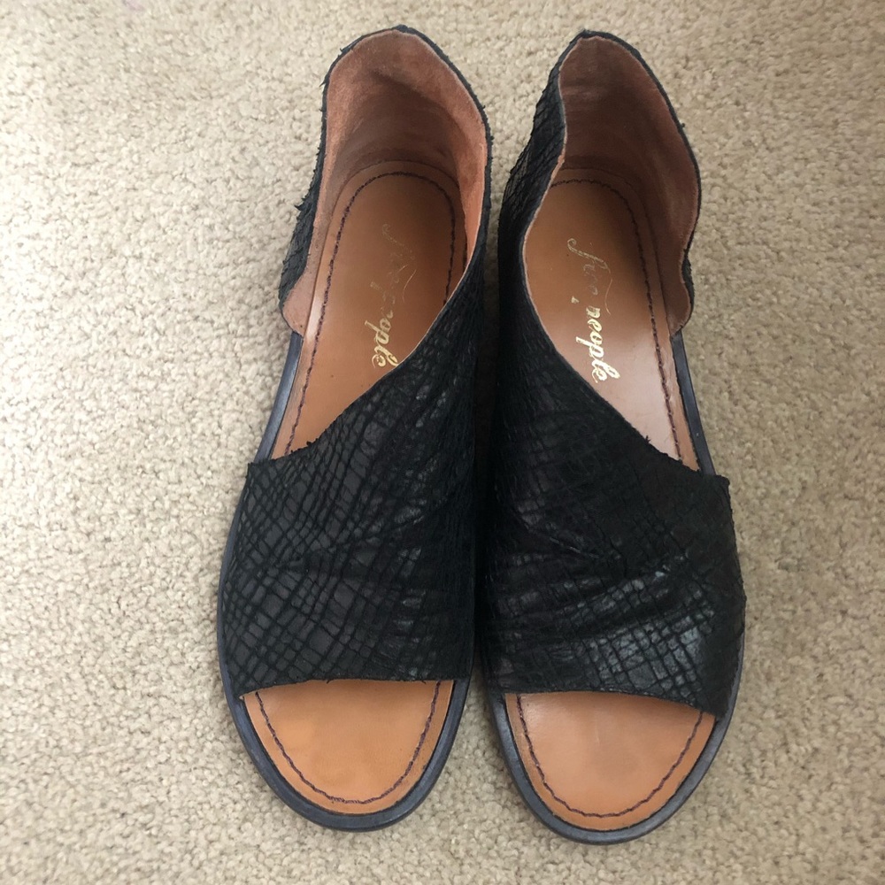 Free People Mont Blanc Textured Open Toe Flats - Picture 2 of 7